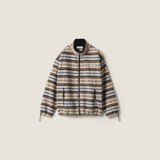 Cotton fleece zipper jacket